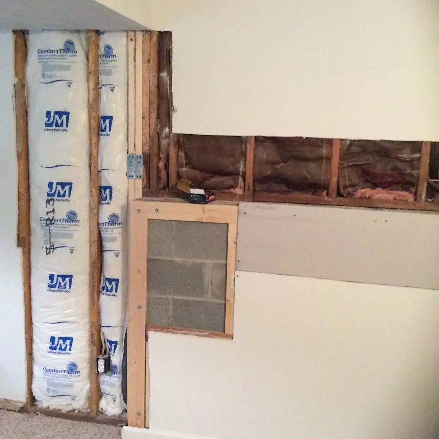 Wall insulation replacement during Contents Cleaning & Restoration in Rock Falls
